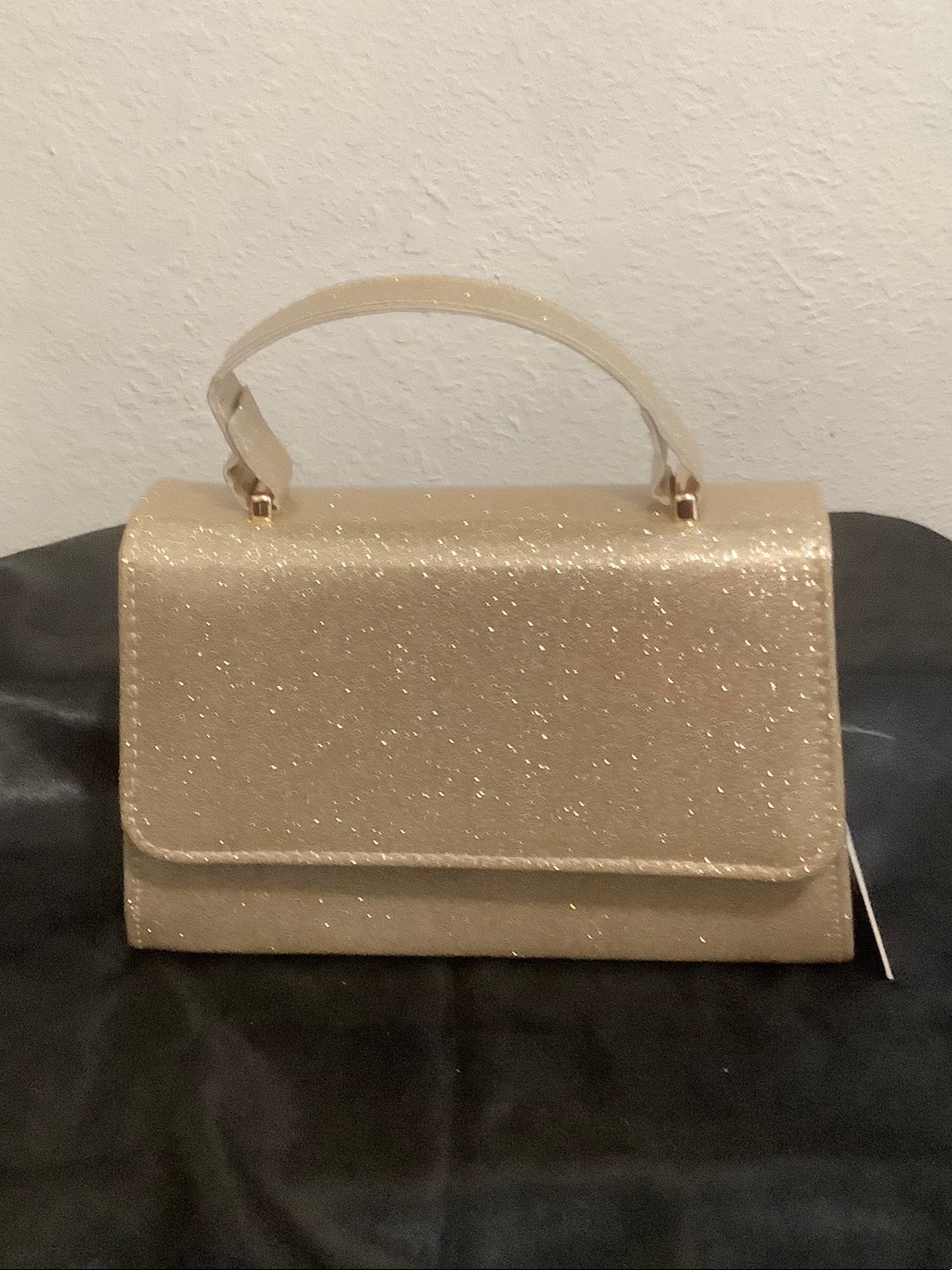 Sparkle Glitter Top-Handle Bag in Champagne